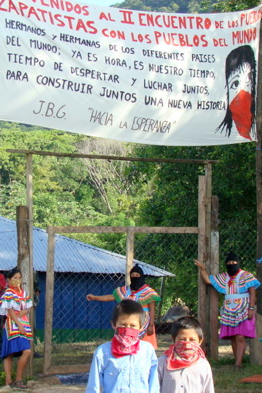 Entrance to the Zapatisa civilian center in La Realidad where the ambush took place in Chiapas, Mexico